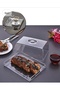 2 Pieces Crystal Jar Set - 1 Piece 27 cm Round, 1 Piece 25X18 cm Square Jar - Cake Jar Presentation Set - 3