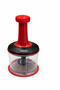 Manual Press Hand Rondosu with Steel Blade - Vegetable, Onion, Garlic Chopper (Red) - 5