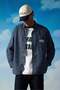 Men's Striped Oversize Long Sleeve Shirt with Embroidery Detail Navy Blue - 5
