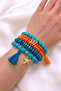 Design Wrapped Wooden Crystal Alaçatı Bead Bracelet