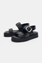 Nency Thin Heeled Silver Buckle Detailed Elastic Women's Sandals - Black - 2