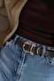 Silvana Gold Buckled Women's Belt (Light Brown)