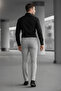 Men's Slim Fit Stretch Fabric Ankle Length Italian Cut Gray Fabric Trousers - 4