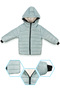 Girl's Water Green Glittery Shiny Plush Coat - 3