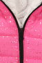 Girl's Fuchsia Glittery Shiny Plush Coat - 4