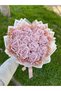 11-Piece Powder Pink Satin Rose Bouquet, Non-Fading Flower, Gift Bouquet for Friend & Mother - 5