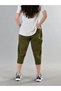 100% Cotton Linen Textured Elastic Waist Lace-Up Women's Daily Home Outdoor Sports Summer Below Knee Plus Size Capri Shorts Pants - 2