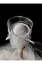 Satin Engagement Wedding Bridal Hat Hair Accessory White Voile Wedding Cap Hijab Hat - 5