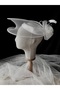 Satin Engagement Wedding Bridal Hat Hair Accessory White Voile Wedding Cap Hijab Hat - 2