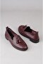 Seç 2504 Genuine Leather Women's Flat Shoes Burgundy - 6