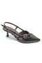 Feles Buckle Detailed Open Back Stiletto Women's Heeled Shoes Brown