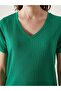 V-Neck Textured Women's T-Shirt (S5) - 3