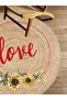 Boho 911 Love Patterned Round Natural Color Double Sided Carpet Made with Jute Nature Yarn - 4