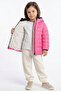 Girl's Fuchsia Glittery Shiny Plush Coat