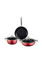 Master Daily Titanium Cookware Set 5 Pieces Red