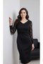 Rochie de pește midi cu decolteu în V - 3