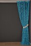 Vakko Model Turquoise Color Rope Curtain Ready Made Buttons Sewn Rope Curtain 300*270 cm - 7
