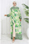 Full length buttoned viscose dress 0114-01 green