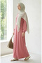 Ruched Detail Pleated Hijab Dress 2187-01 Powder - 3