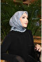 وشاح قطني منقوش 70337-11 رمادي - 2