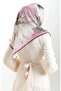 Karaca patterned natural fiber scarf 82016-05 brown pink - 4