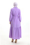 Beli Lace-Up Half Button Dress 0182-08 Lilac - 7
