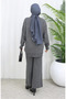 Knitwear Turtleneck Tunic Trousers Double Suit 1015-03 Gray - 6