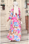 Modal Fabric Waist Tie Dress 0165-03 Pink Indigo - 6