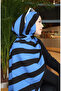 شال مزخرف 70338-03 أسود أزرق - 4