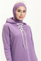 Lace-Up Sweatshirt 3030-17 Lilac Color - 3