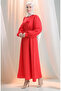Seersucker Belted Dress 2043-01 Red - 2