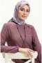 Button detailed necklace dress 4141-08 dark lilac - 3