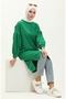 Balloon sleeve long tunic 3031-06 green