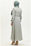 Glittery Linen Belted Dress 81857-06 Mint Green - 5