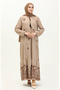 Patterned Viscose Dress 4083-08 Mink - 2