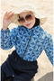 Retro Patterned Adjustable Waist Hijab Swimsuit 5039-01 Indigo - 3