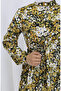 Spring half button floral print dress 0361-05 yellow - 4