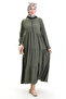 Wrapped Fabric Zippered Dress 6999-02 Khaki