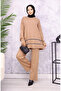 Sewn Detailed Knitwear Set 24029-02 Milky Coffee