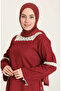 Şile Fabric Lace Blouse 0017-03 Claret Red - 4
