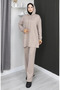 Oysho Fabric Double Hijab Set 2168-01 Mink - 3