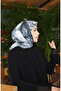 وشاح قطني منقوش بالزهور 70336-08 رمادي أنثراسايت - 2
