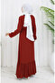 Ruffled skirt belted dress 4103-02 tile - 5