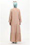 Elastic sleeve buttoned dress 0463-07 milky coffee - 7