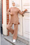 Striped striped knitwear set 3085-02 mink - 2