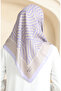 Soft cotton scarf 19089-16 beige lilac - 3