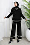 Knitwear Corded Fabric Sweater Trousers Double Set 0010-04 Black - 2