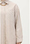 Linen blended striped shirt 4819-02 mink - 4