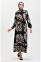 Ruffled belted dress with skirt 50171-02 black - 2