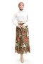 Viscose Fabric Elastic Waist Ruffle Skirt 2012C-01 Green